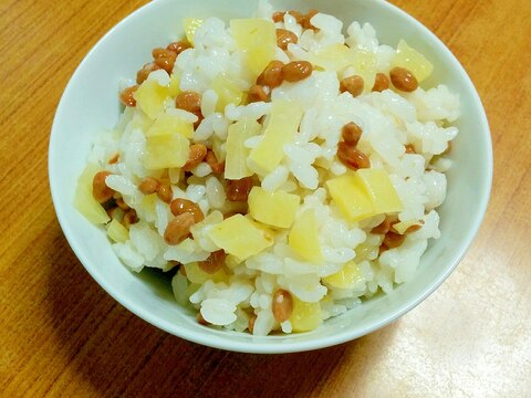 納豆たくわんご飯